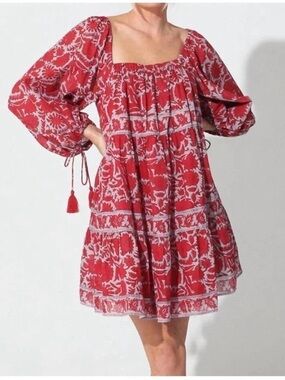 Cleobella Red and White Mini Dress